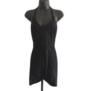 LiCi Fit Workout Romper Sz L‎ Black Scrunch Butt Halter Gym